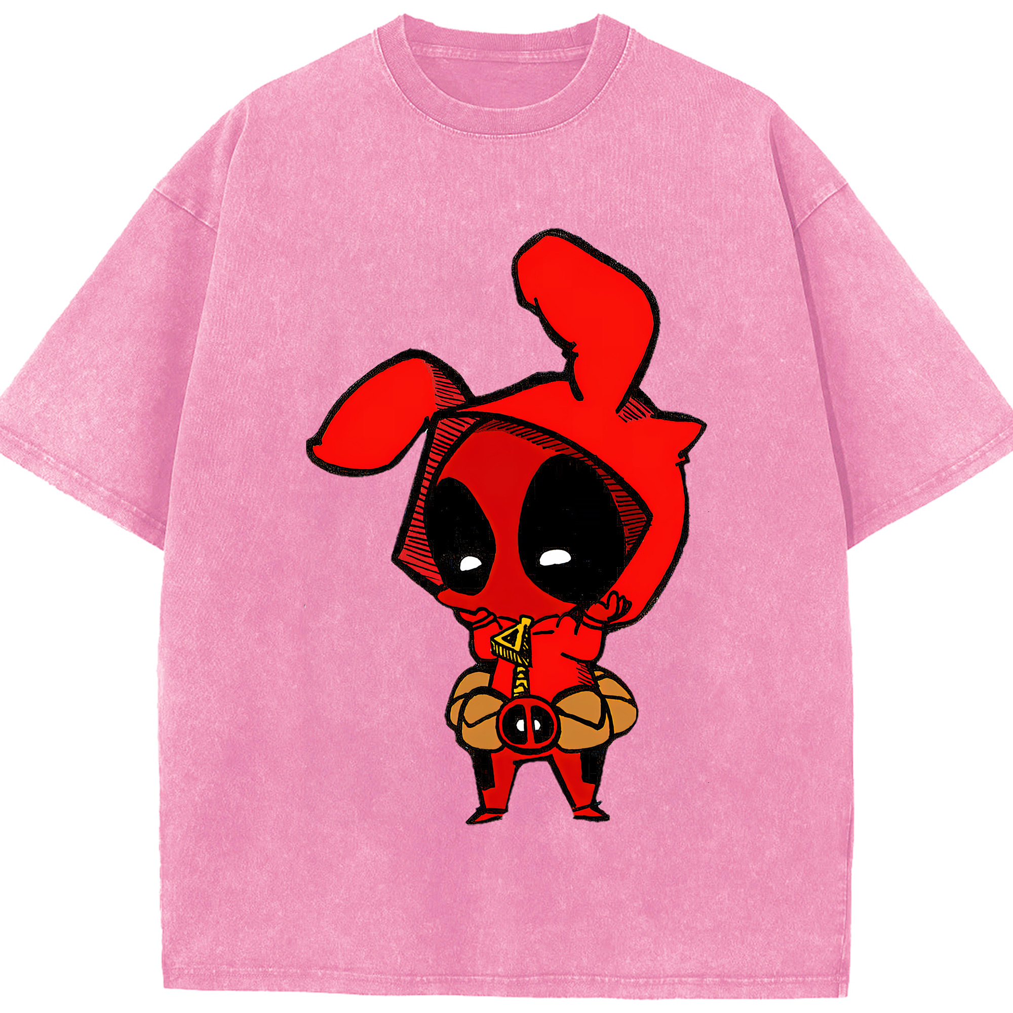 （画像用） Deadpool デッドプール 綿100% ヴィンテージ風 半袖Tシャツ（フロントプリント）